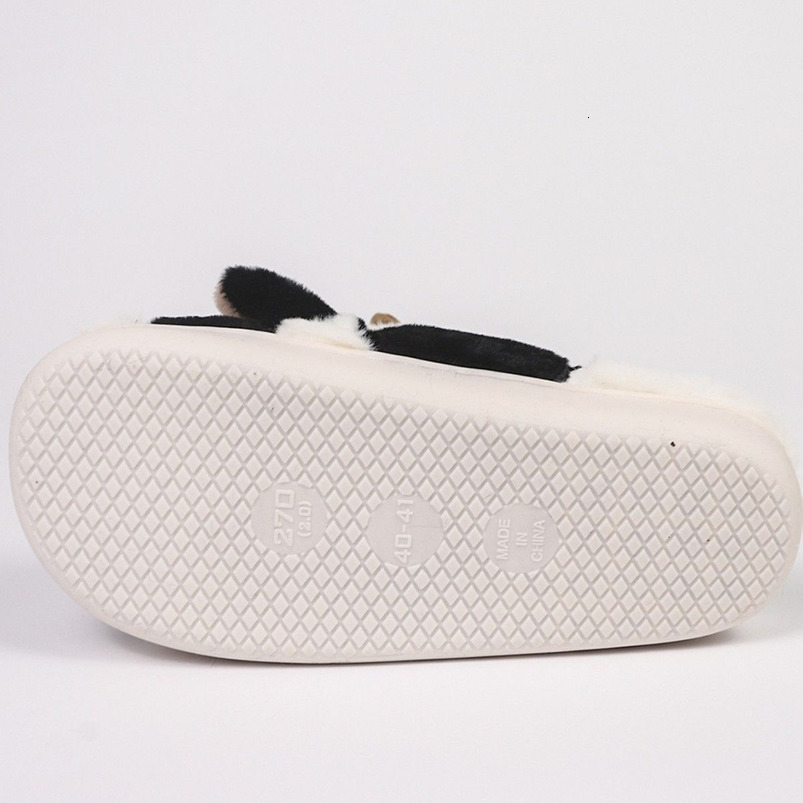 Cow Fur for Women, Autumn and Winter Indoor Cotton Slippers, Home Warm Thick Sole, Thickened Men's Slippers