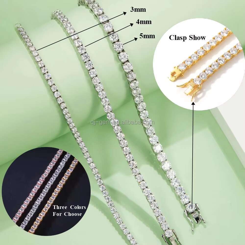 Senior Designer Necklace Bracelet3mm 4mm 5mm Tennis Necklace Moissanite Jewelry for Men Women