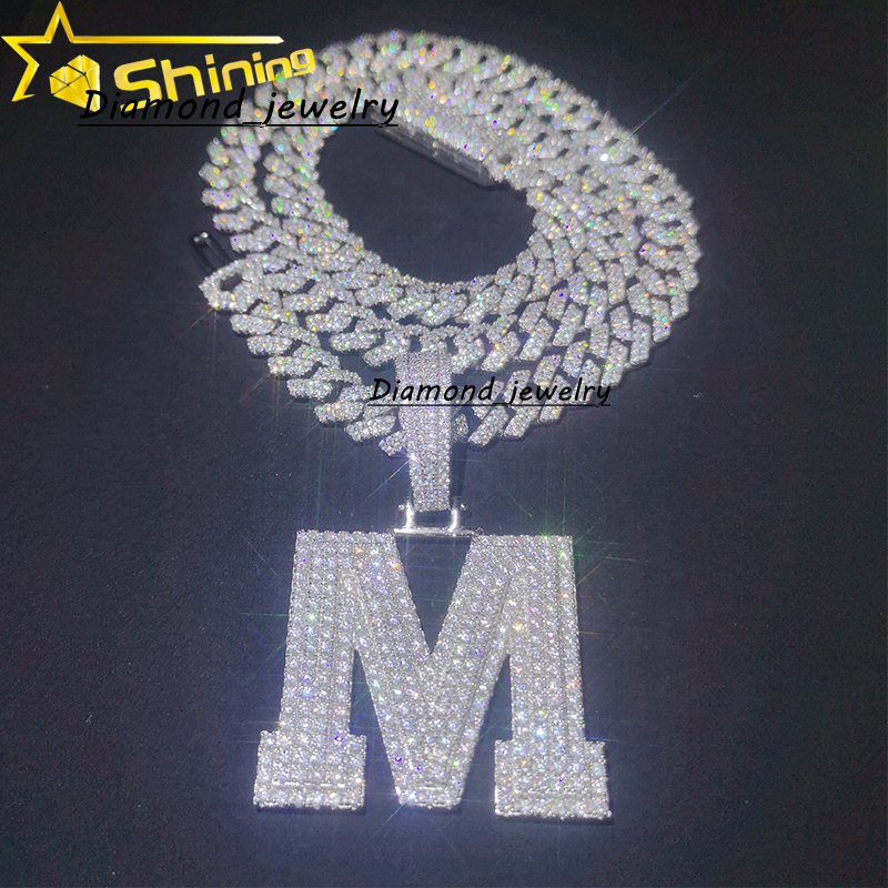 Hot Sale VVS Moissanite Iced Out Jewelry Pass Diamond Tester Pendant S925 Letter Pendant