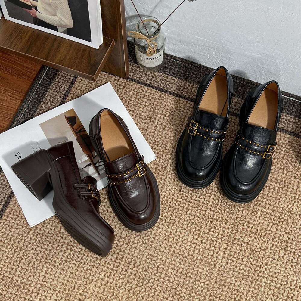 British Small Leather High-End Versatile Women's Loafers Comfortable Soft Sole College Style Uniform Shoes