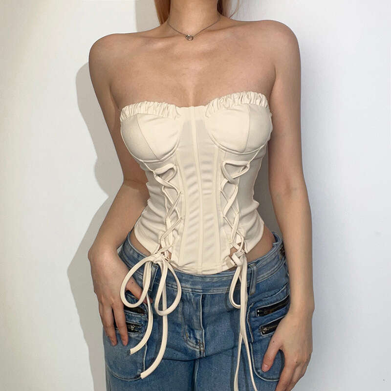 2023 Spring Summer New Women's Solid Color Slim Fashion Off-Shoulder Sexy Backless Tank Top 9a1