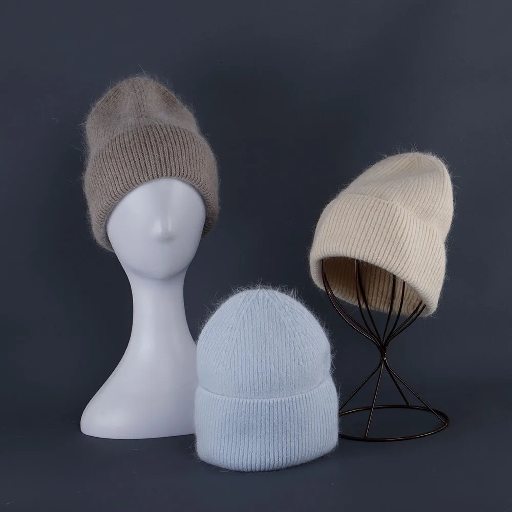 Selling Winter Hat Rabbit Fur Winter Hats For Women Fashion Warm Beanie Hats Women Solid Adult Head Cover Cap 250724