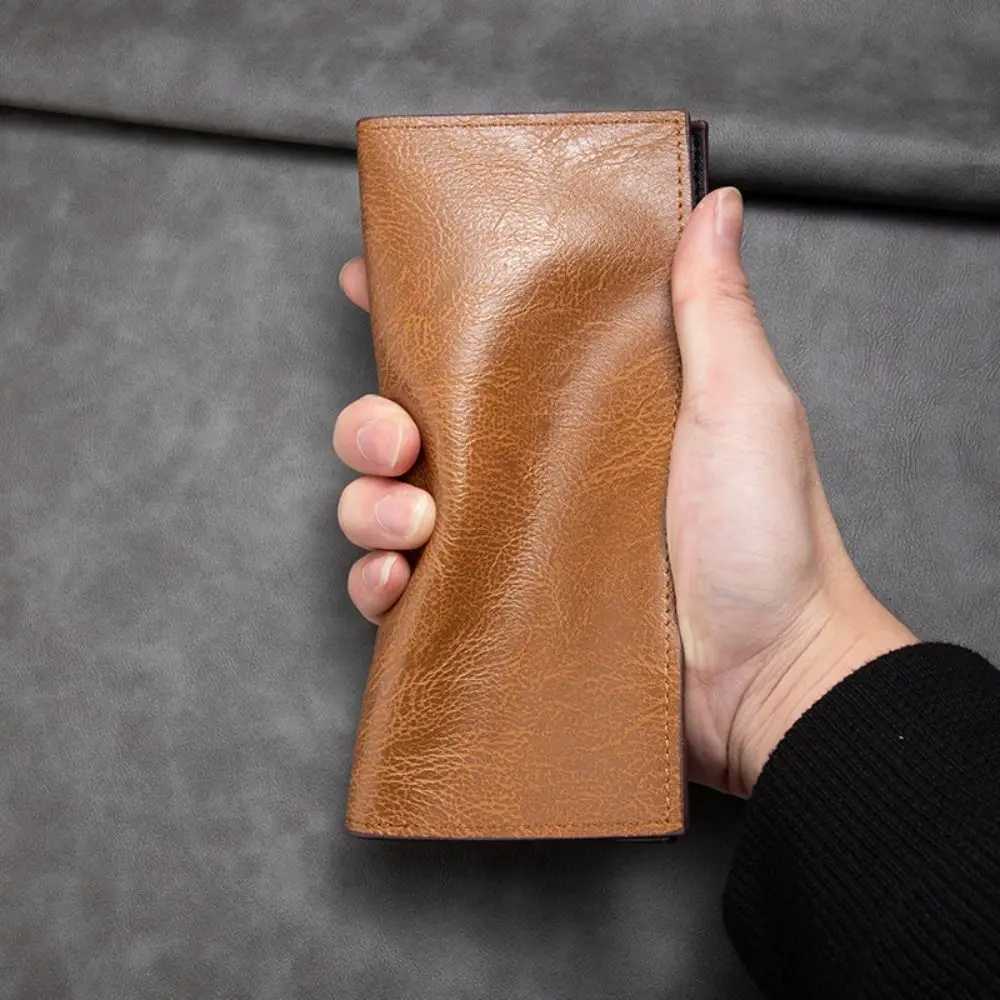 PU Leather Long Wallet For Men Durable Multiple Slots Men Card Holder Thin Soft Men Wallet Card Bag Large Banknote Money Purses Z250725