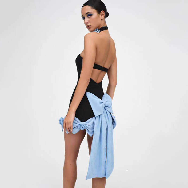 2023 Autumn Winter New Women's Solid Color Slim Fashion Off-Shoulder Sexy Backless Dress ab1