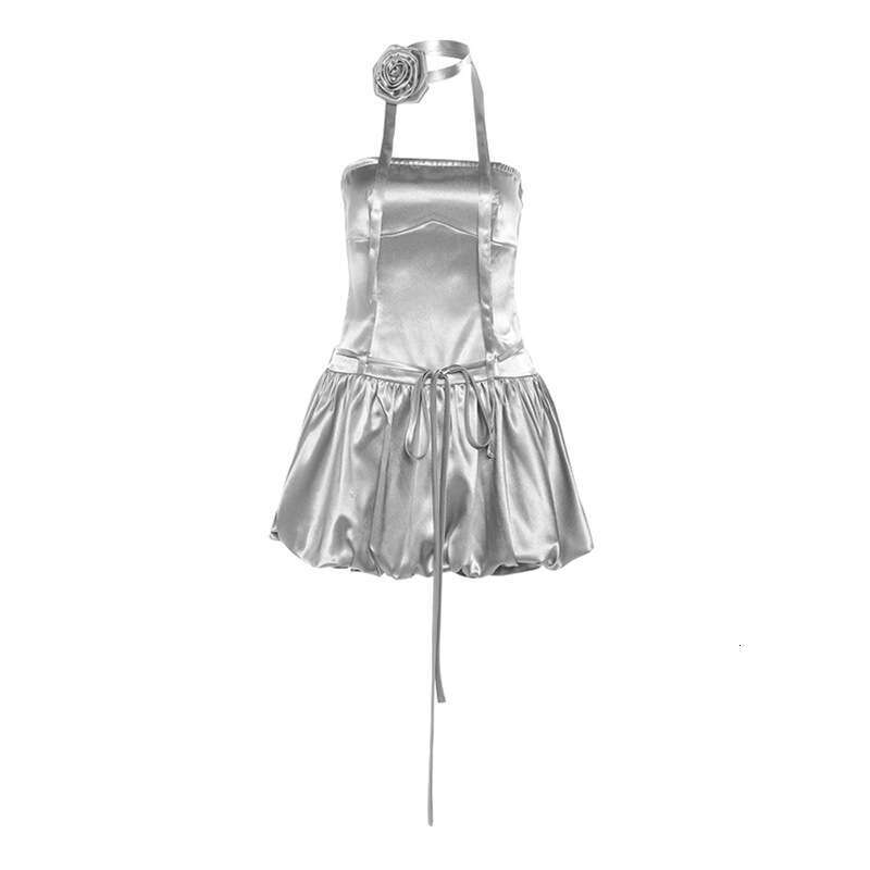 2023 Summer New Women's Solid Color Slim Fashion Off-Shoulder Sexy Backless Dress 3b7