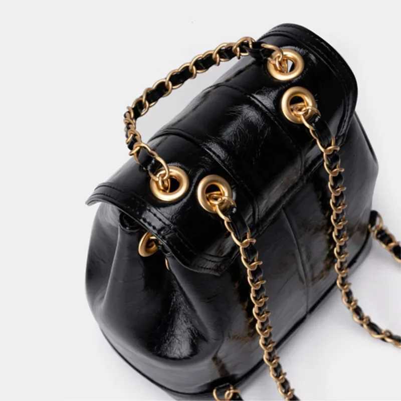 2025 Korean Style Bag for Women Small Backpack Lady Leisure PU Leather Chain Designer Daily Bags Women Travel Backpack Y250724