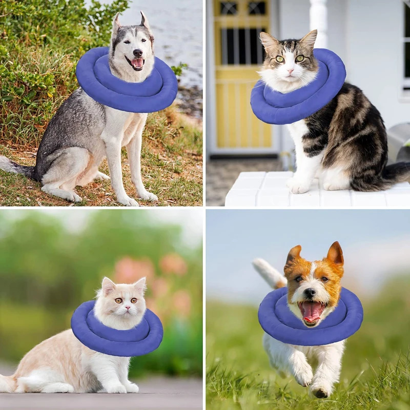 Pet Dog Cat Protection Collar Adjustable Elizabethan Collar Soft Ring Cat Dog Wound Healing Anti-Scratch Anti-Licking Headgear 250716