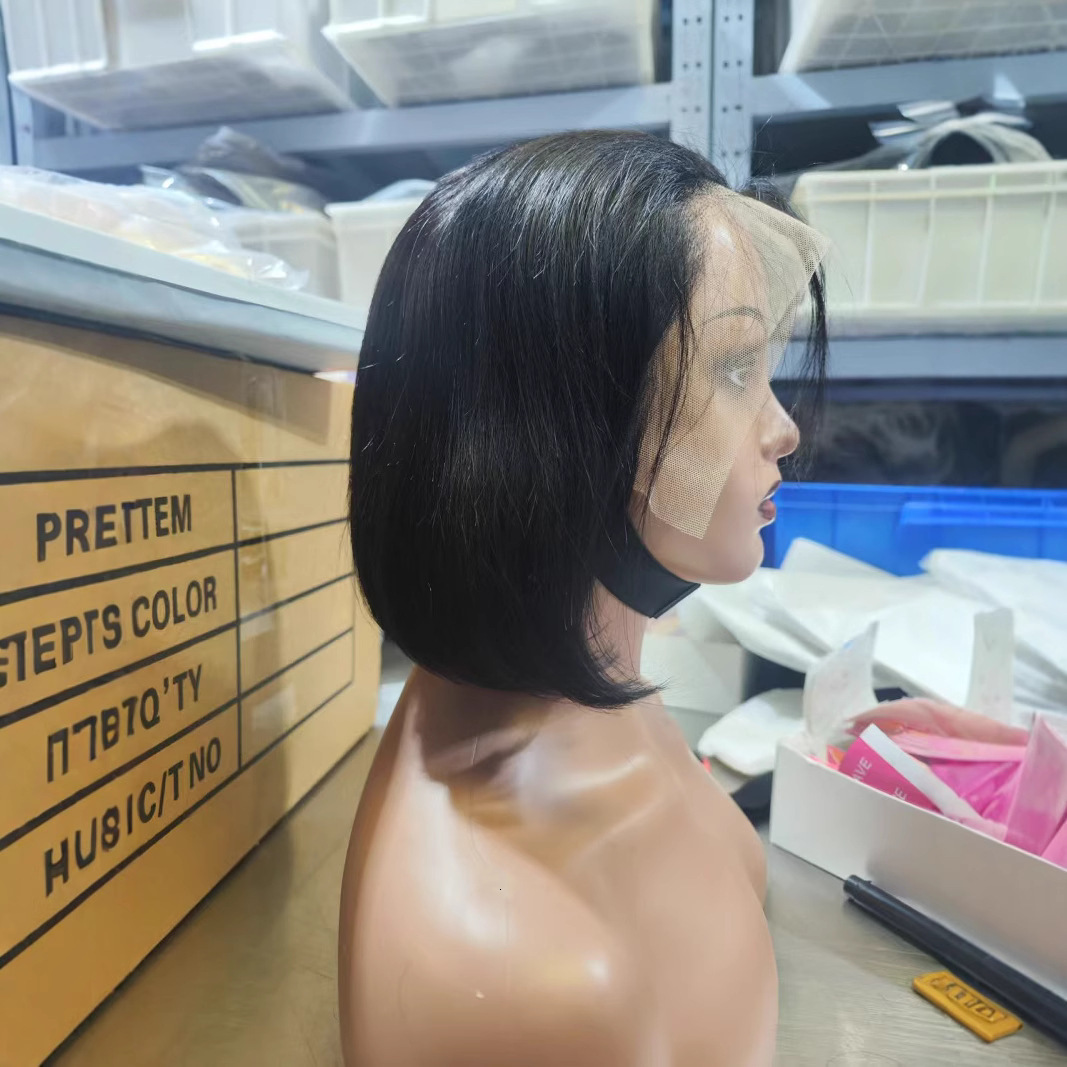 10A 100% real hair 13*4 big lace glueless human hair BOB wig large in stock