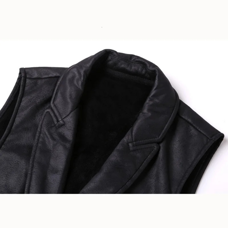 Vest Men Casual Waistcoat Man Faux leather fashion Slim vest lapel classical Vintage gilet European style male 250725