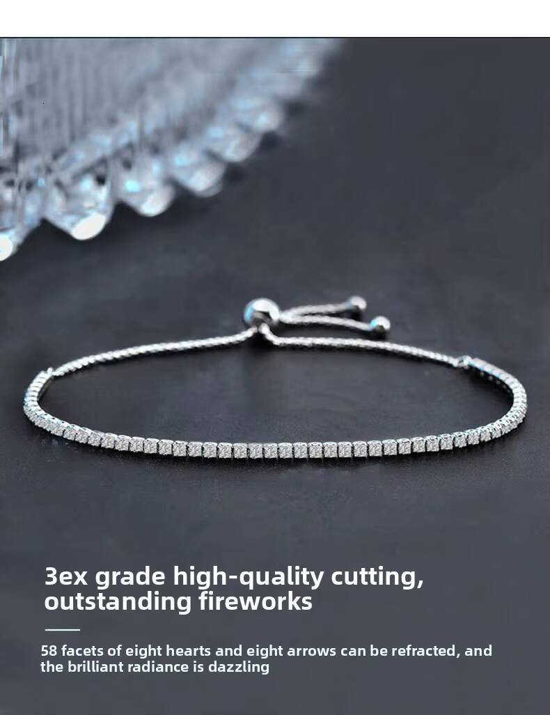 925 Sterling Silver Moissanite Tennis Bracelet 3.5ct Elegant Luxury Light Moissanite Jewelry Perfect Gift for Women