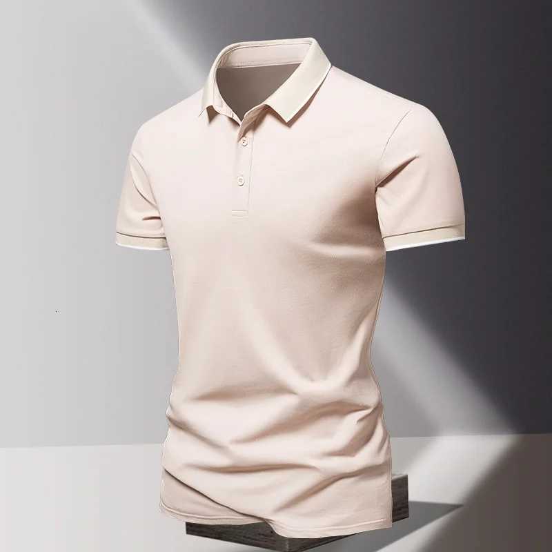 Polo Shirt Summer Mens Loose Short Sleeve T-Shirt Ice Silk Quick Drying Simple Fashion Solid Color Casual Short Sleeve Top XJ250725