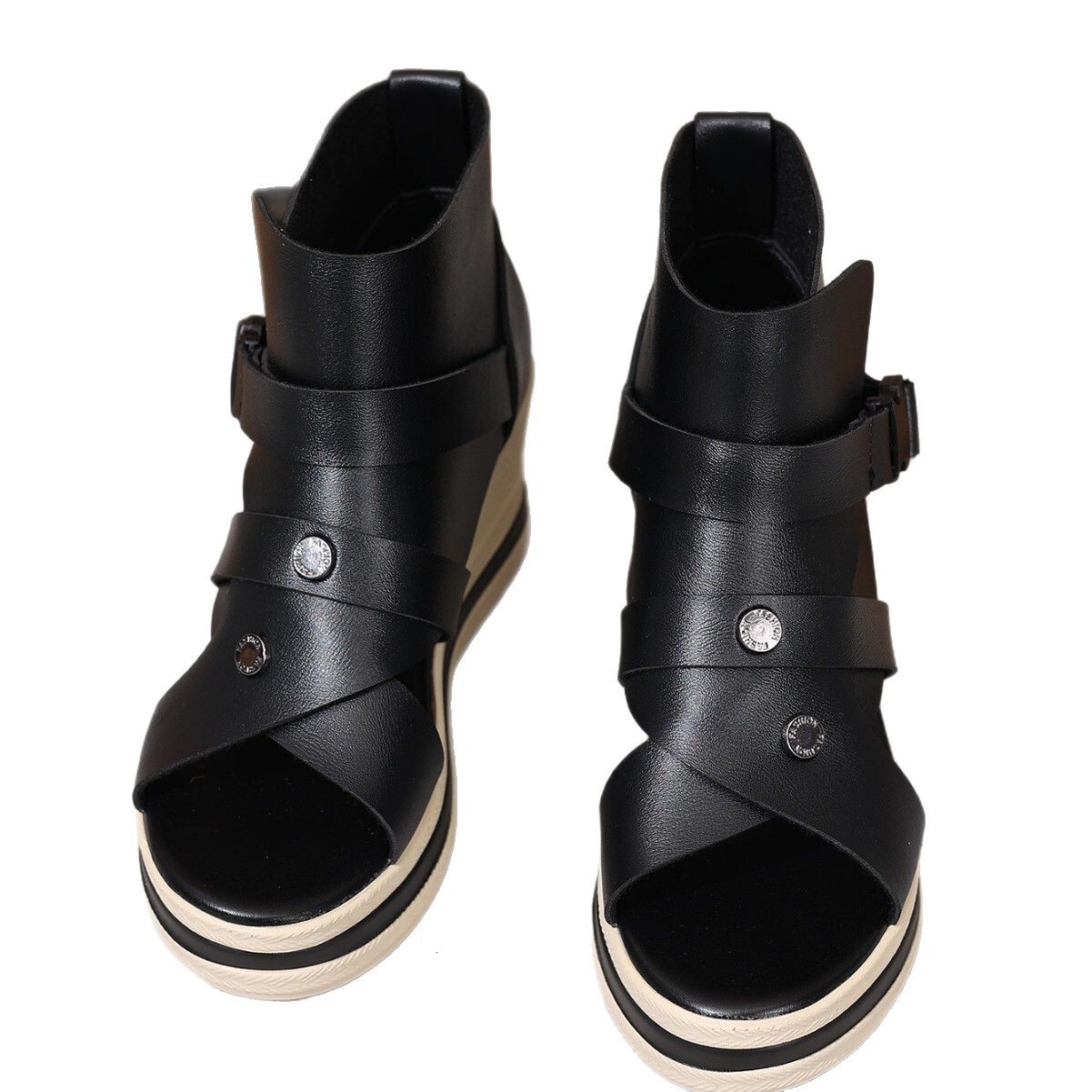 Ddmysports Plus Size Waterproof Platform Wedge Sandals For Women With High Heels And Back Zipper Peep Toe Design Outdoor Shoes