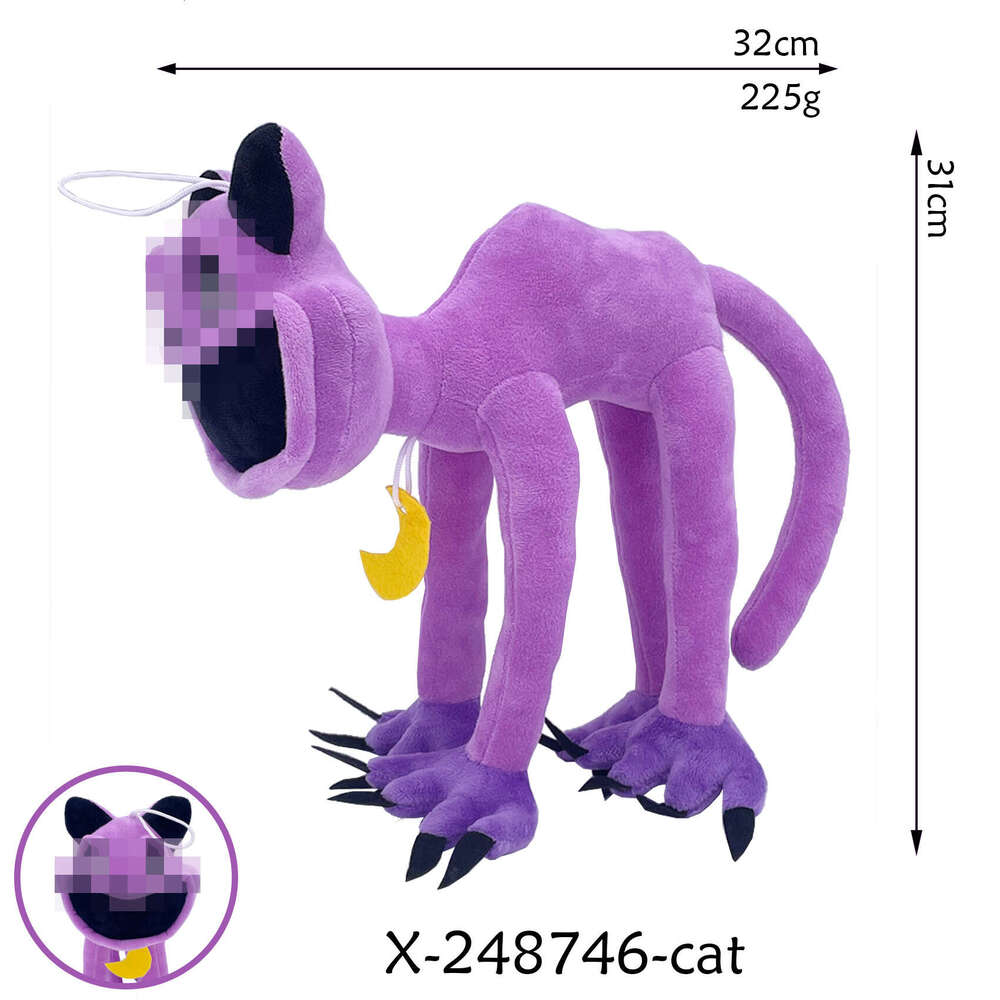 New Smiling Critters Bobby Mutated Purple Cat Horror Doll Plush Toy