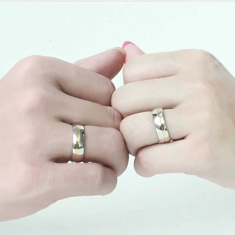 Fashionable stainless steel couple rings with rhinestone zirconia inlay for men and women wedding party jewelry Valentines Day gifts W250417