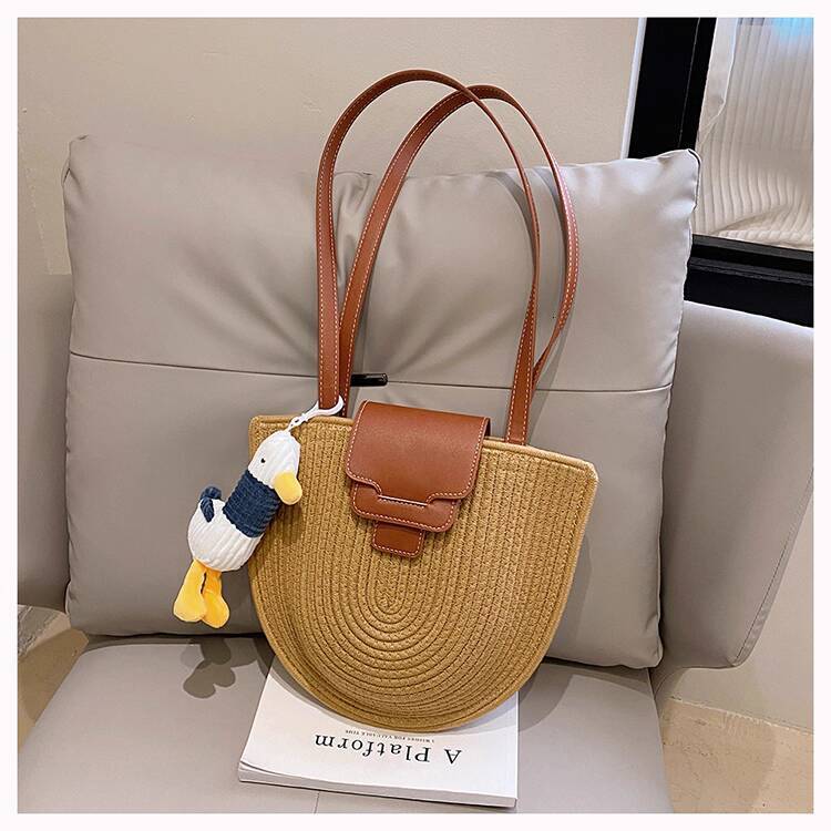 Luxury Brand Designer Bag Zuosaosjia French Retro Summer Women's Half Round Underarm Single Shoulder Crossbody Bag Versatile Beach Vacation Beach