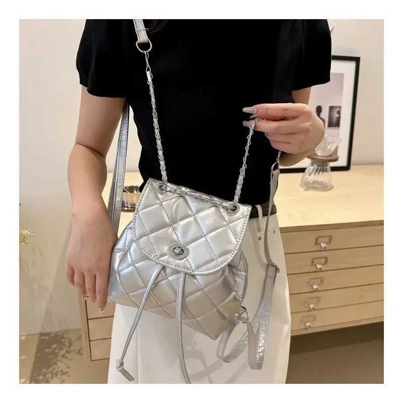 Korean-style Casual Diamond-shaped Checkered Chain Large-capacity Summer New Fi Single-shoulder Cross-shaped Double-shoulder Y250724