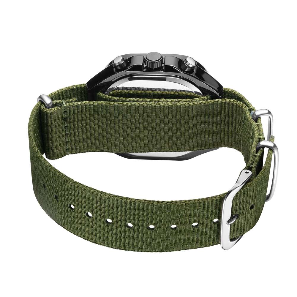 DHwatches MEGIR Men's Square Sports Watch - Chronograph, Luminous, 30M Waterproof, Nylon Strap, Fashion Wristwatch