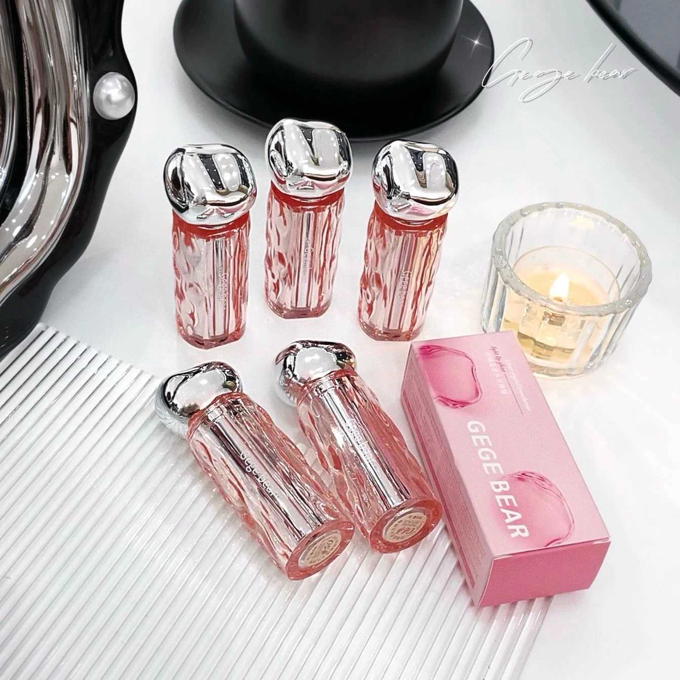 Gegebear Glass Crystal Translucent Lip Glaze Moisturizing Mirror Long-lasting Lip GlossXJ250724