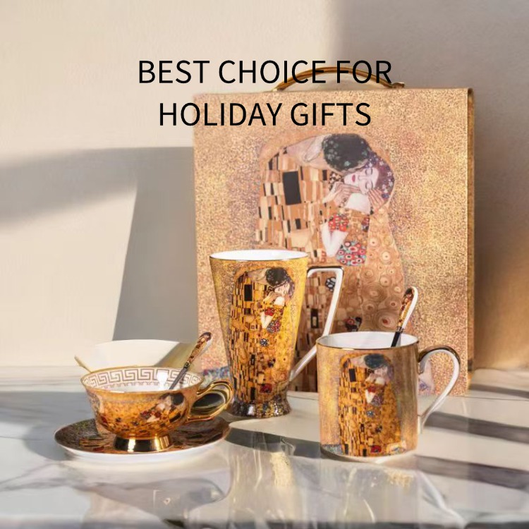 ceramic teacup Vase-Shaped Ceramic Mug Decorated by Renowned Masterpiece