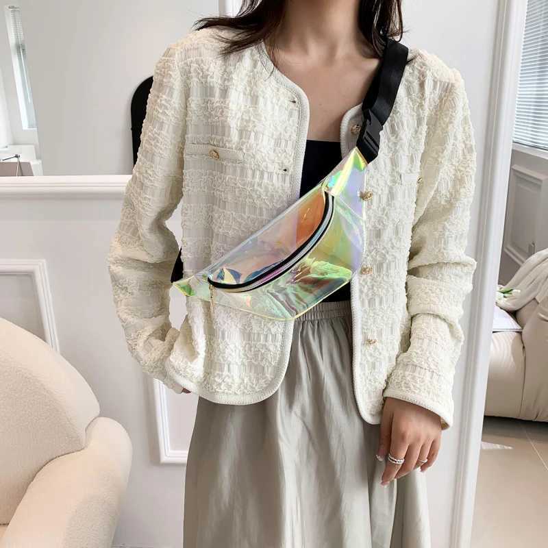 Waist Bag Personality Dazzling Laser Fanny Pack Waterproof Fi Holographic Crossbody Bag Pocket Closure Coin Purse Y250724