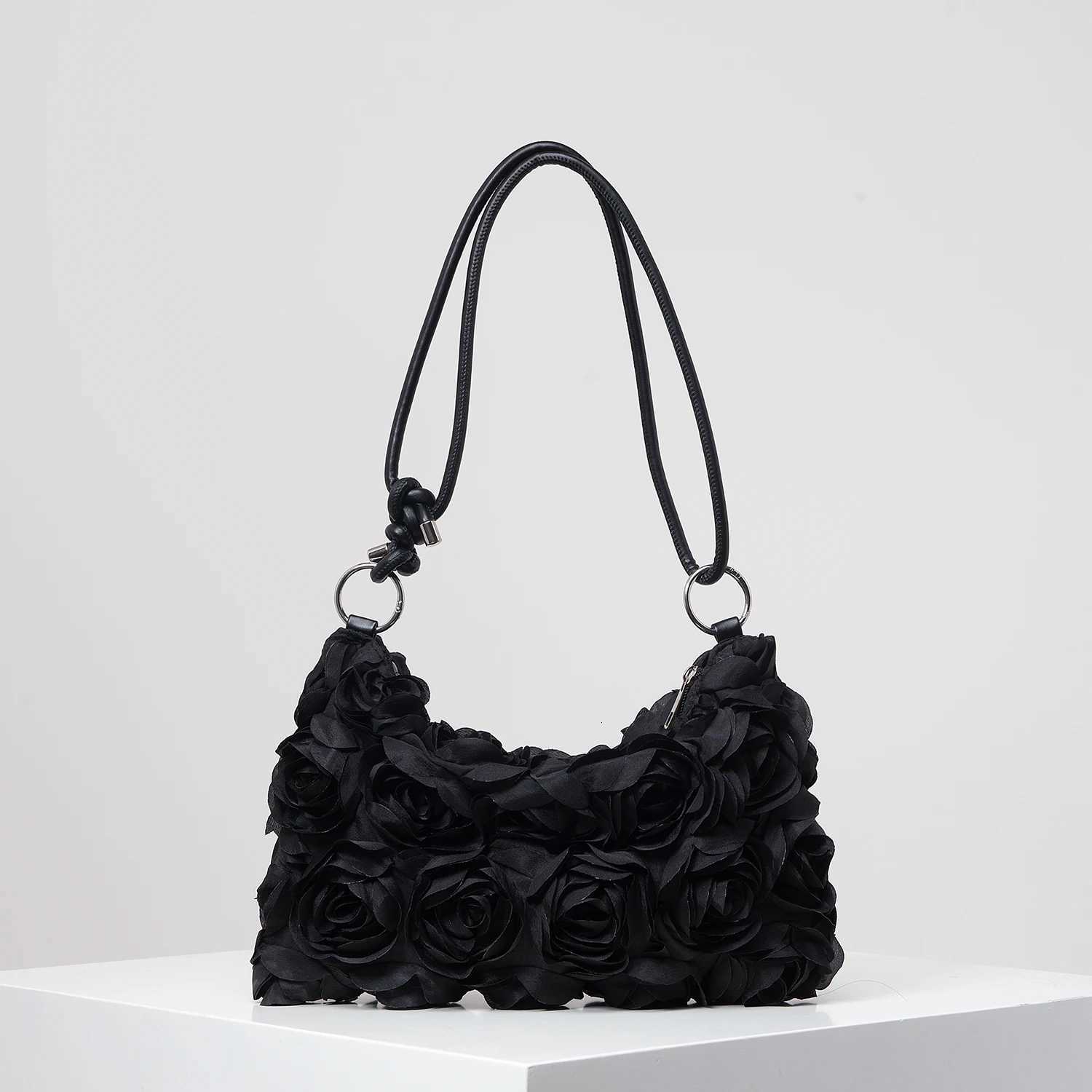 Elegant Stereo Rose Flower Shoulder Bag Wedding Item Elegant Womens Bag Womens Handbag Womens Party Dress Bridal Bag (Rand Pattern) Y250725