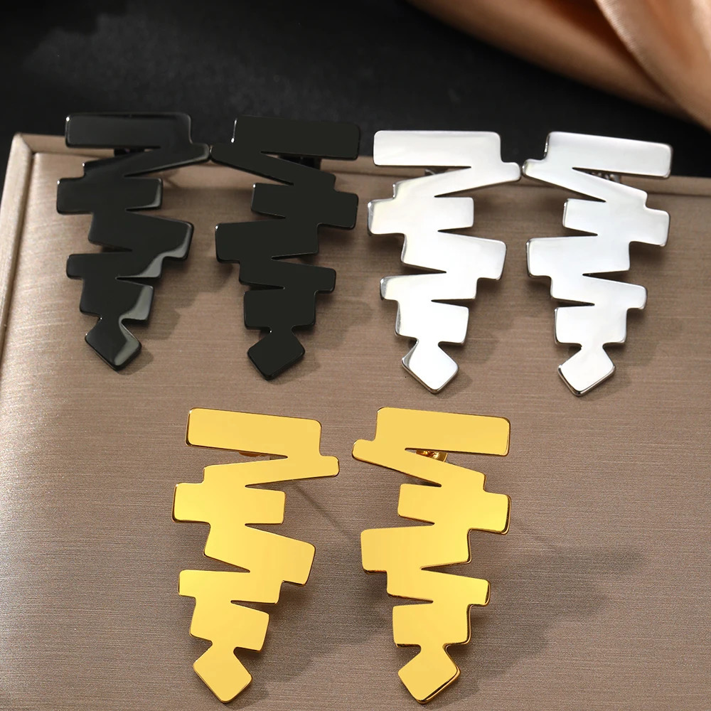Stainless Steel Earring Vintage Versatile Irregular Delicate Earrings High Quality Personality n For Women Jewelry 250715