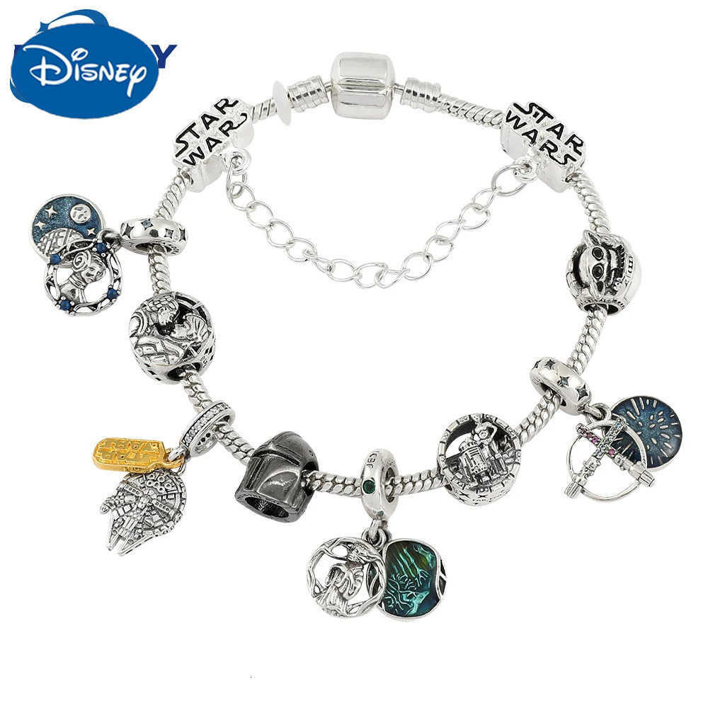Disney Disney Star Wars Bracelet Darth Vader Ultimate Weapon Death Star Yoda R2D2 Millennium Falcon Charm DIY Jewelry Accessories W20250725