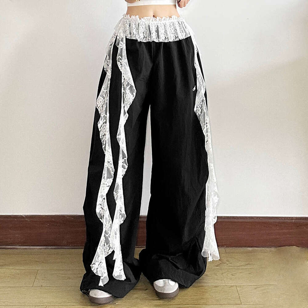 2025 Summer New American Style Trendy Fashion Hip-Hop Irregular Lace Waist Decoration Women's Clothing a26