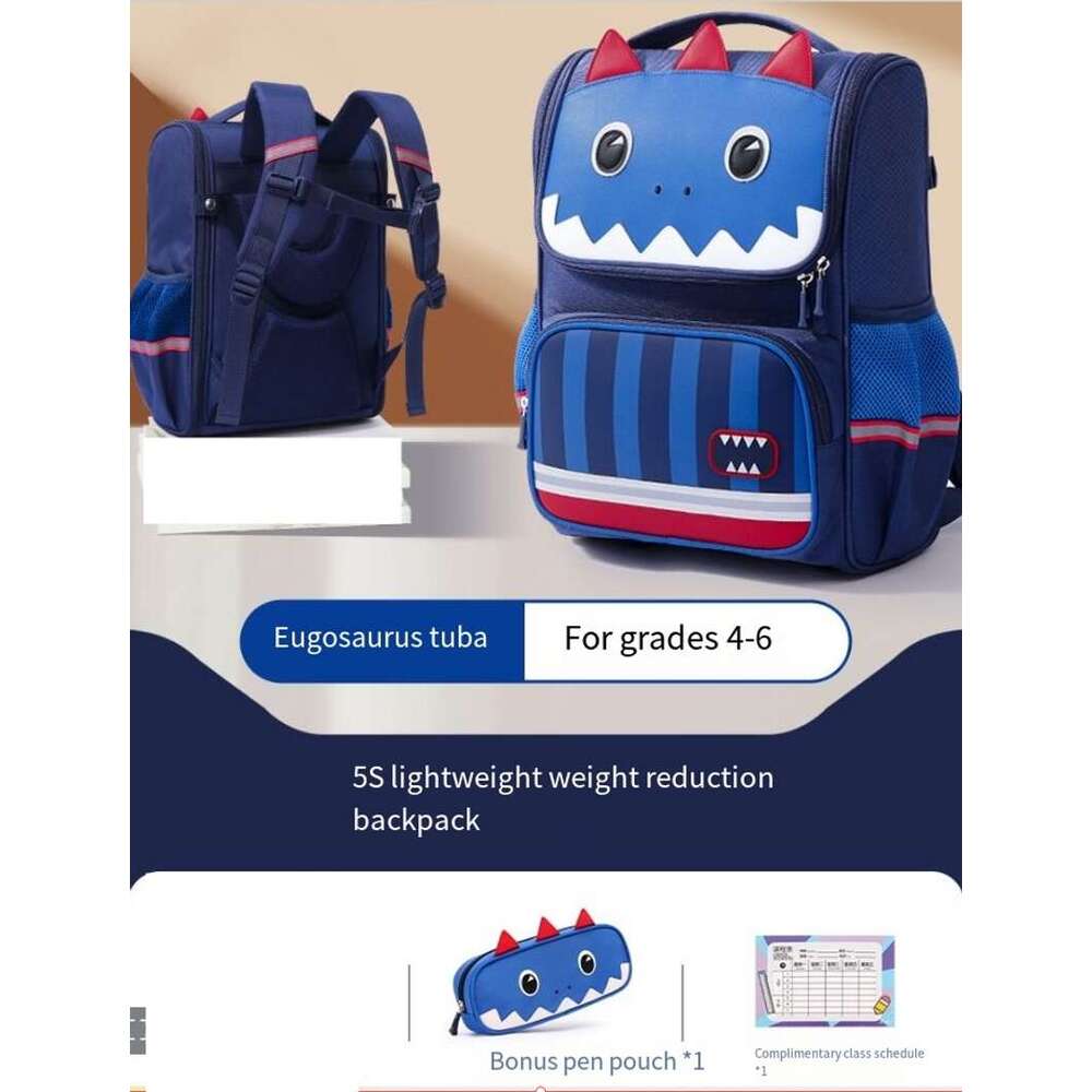Cartoon Schoolbag For Elementary Students Boys Grades Children's School Enrollment Backpack