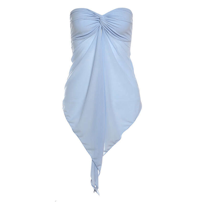 2025 Spring New Women's Solid Color Slim Fit Tube Top Vest Fashion High Waist Skirt Set 94e