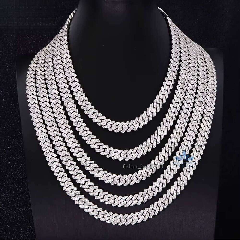 Fast Shipping VVS Necklace Sterling Sier Moissanite Cuban Link Chain