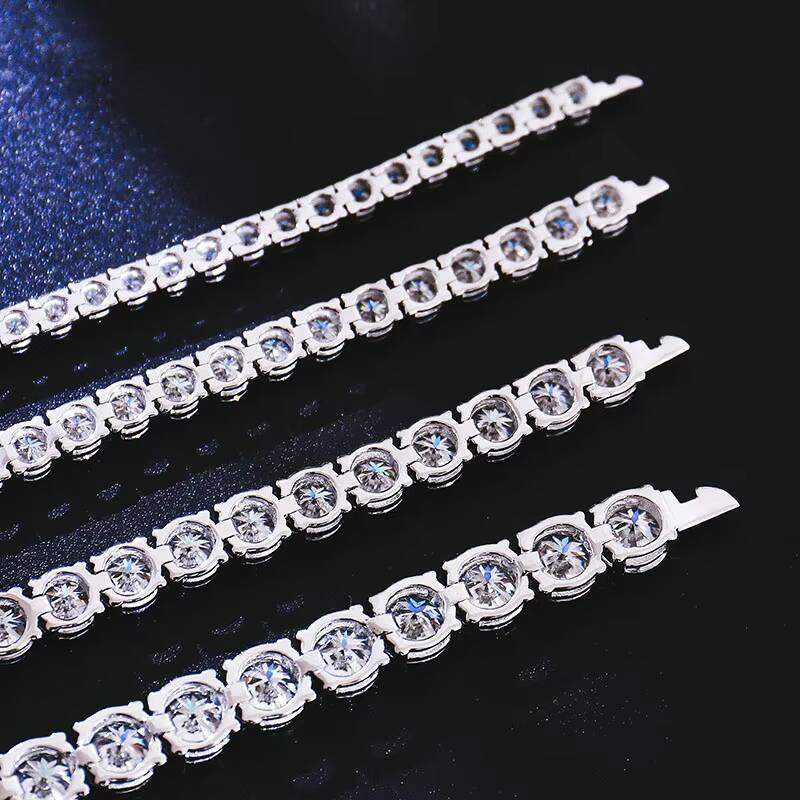 Custom High Quality 925 Sterling Silver Tennis Necklace with 2mm VVS Moissanite Premium Moissanite Necklaces