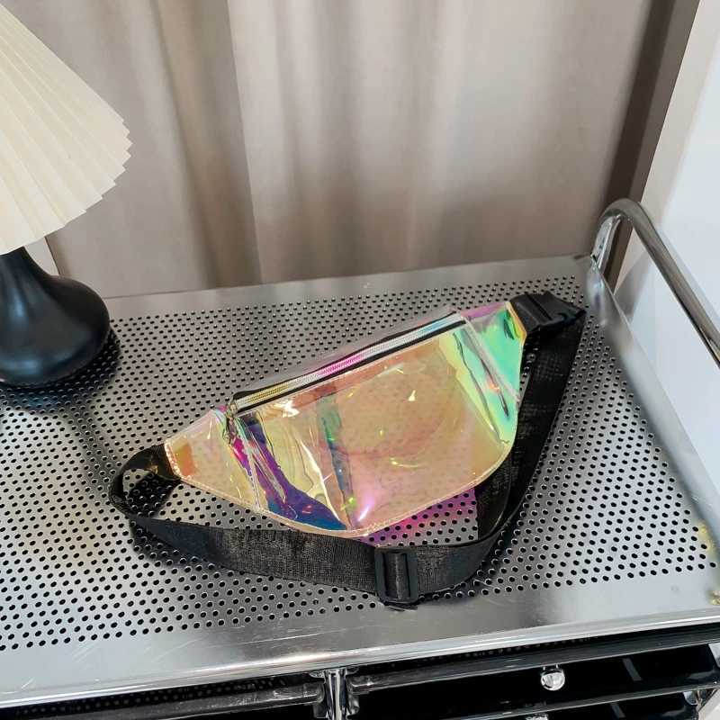 Waist Bag Personality Dazzling Laser Fanny Pack Waterproof Fi Holographic Crossbody Bag Pocket Closure Coin Purse Y250724