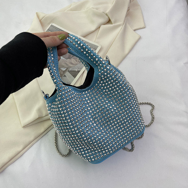 Luxury Brand Designer Bag Textured Diamond-Studded Handbag For Women 2025 New European And American Shiny Trendy Single-Shoulder Chain Crossbody Bucke