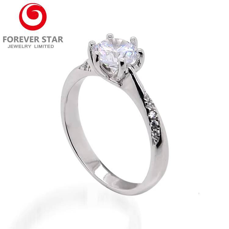 Forever Star New Arrived Factory Price White Gold Moissanite Engagement Diamond Ring