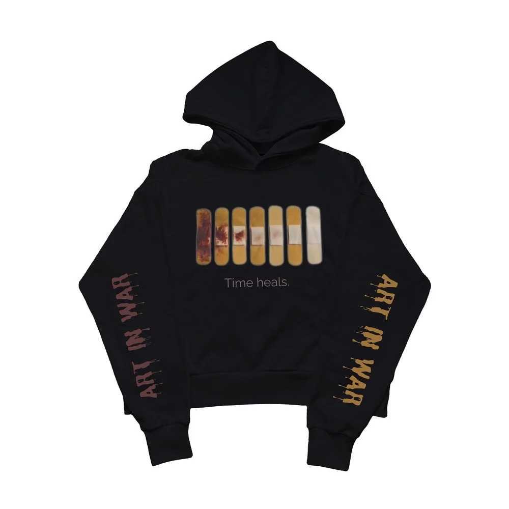 Gray Graphic Print Oversized Hoodie VintageInspired Pullover Sweatshirt for Men and Women L251018YSGH