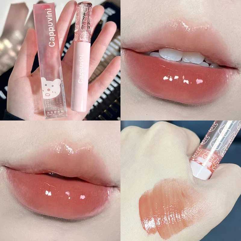 1PC Mirror Water Lip Gloss Cherry Pink Transparent Waterproof Long Lasting Moisturizing Nude Clear Tint Glass Lips Oil MakeupXJ250724