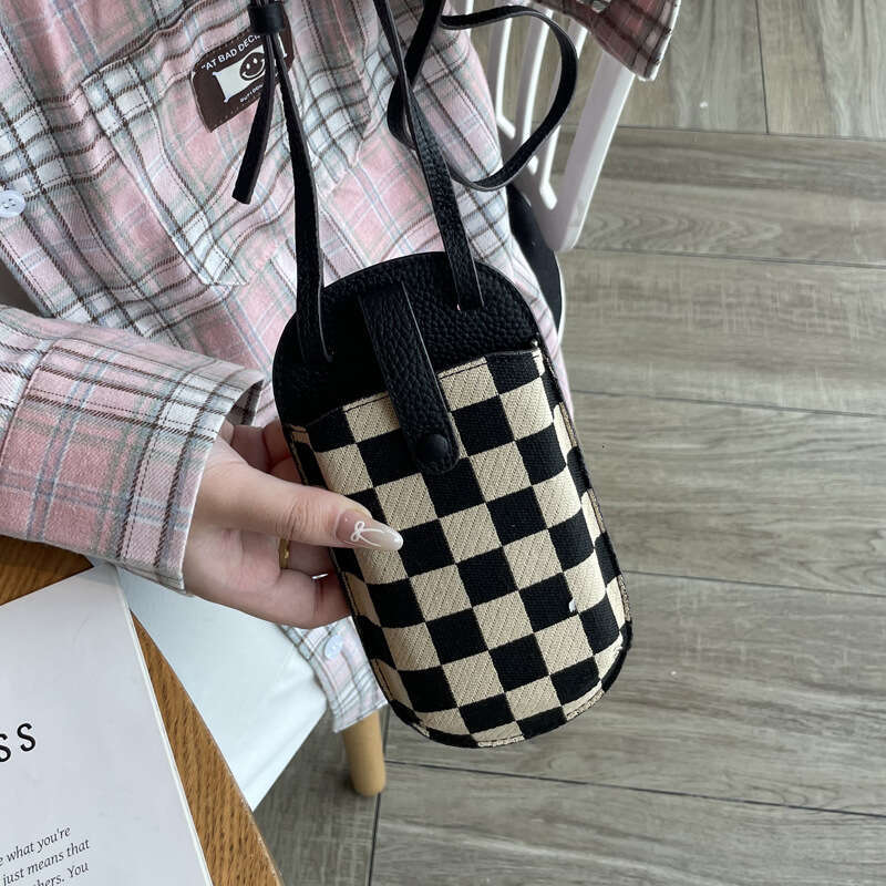 Mobile Phone Bag for Women, Crossbody Super Popular Mini Bag New Fashion Canvas Versatile Lightweight Genuine Leather