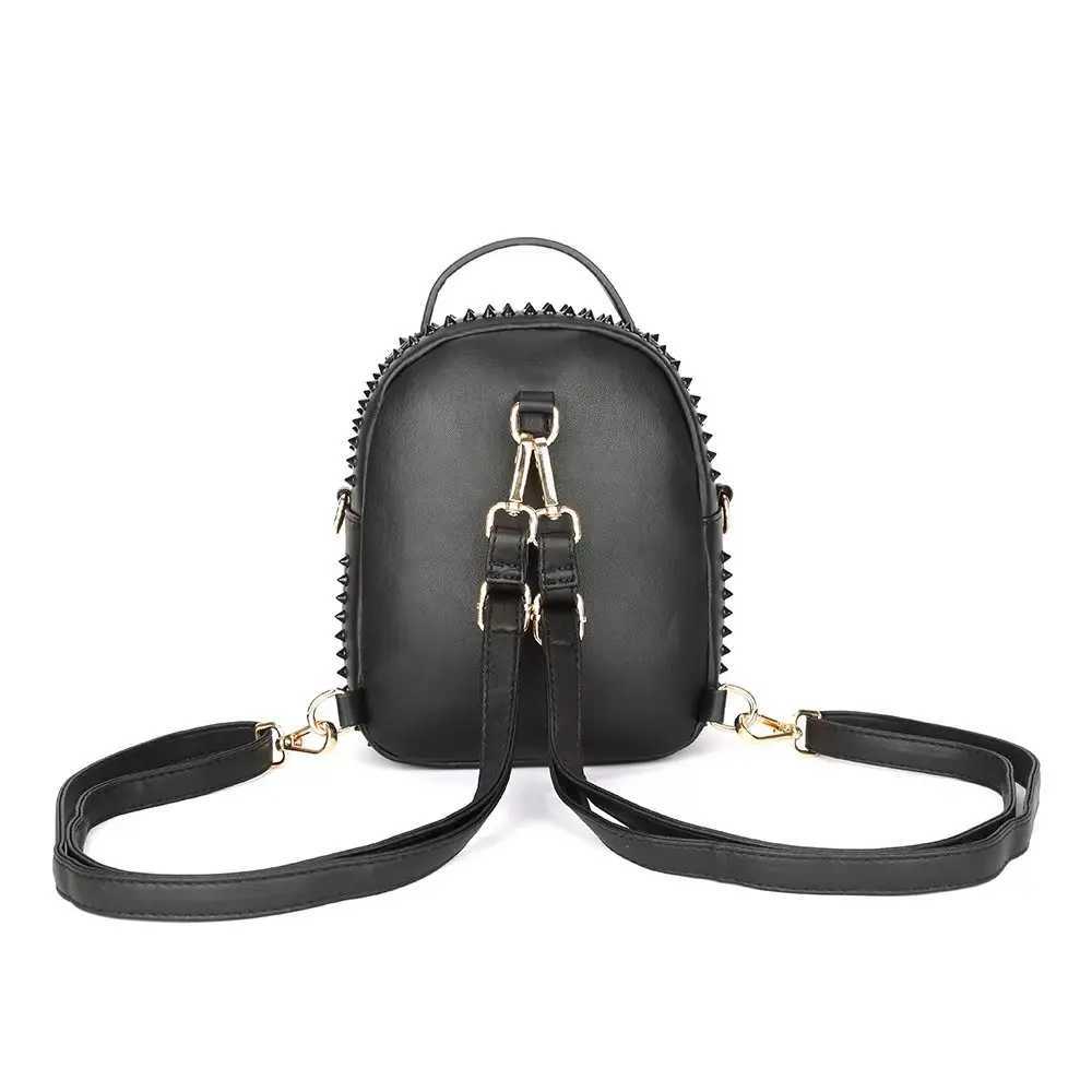 2025 Gothic Stylish Backpack Handbag Punk Stylish With 3 Pocket Mini Backpack For Girls Y250724