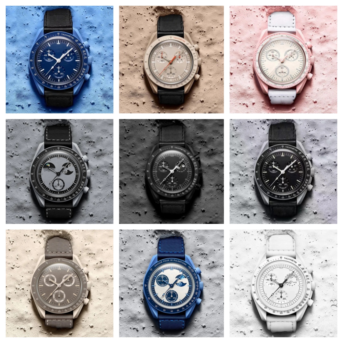 Lava Watch Bioceramic Planet Moon Watches Full Function Quarz Chronograph Watch Mission To Mercury 42mm Nylon Limited Edition Master Wristwatch