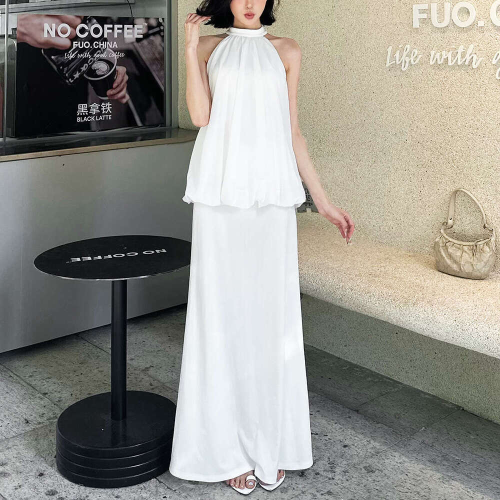 2025 Summer New Korean Style Versatile Elegant Slim Sleeveless Top High Waist Slimming Skirt for Women 16b