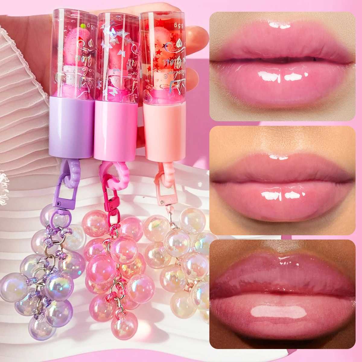 Three Color Random Grape Pendant Lip Oil Lip Gloss Moisturizing And Long-Lasting Waterproof And Sweat Proof Lip MakeupXJ250724