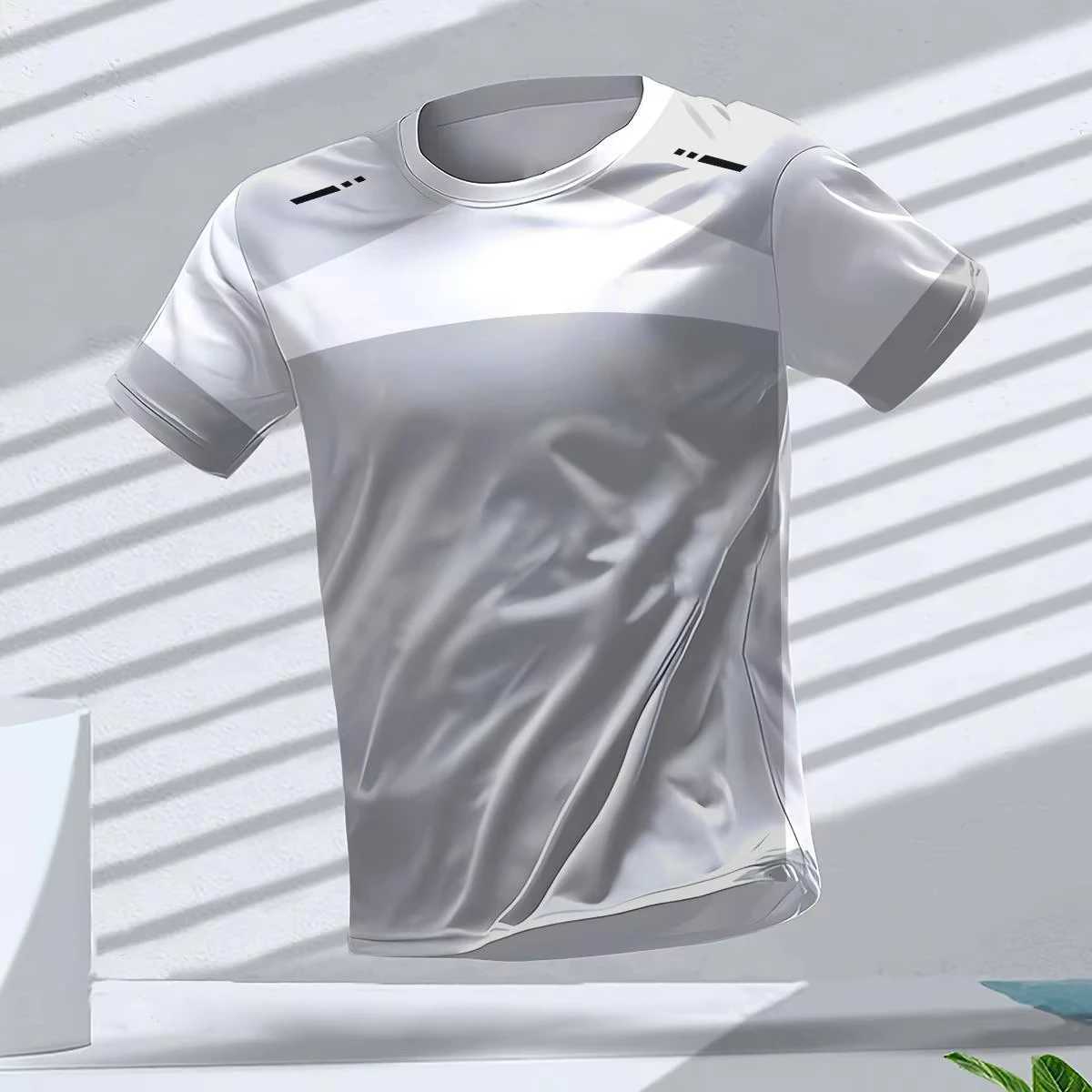 Mens outdoor summer outdoor running fitness short-sleeved quick-drying breathable mens T-shirt casual round neck T-shi Y250724