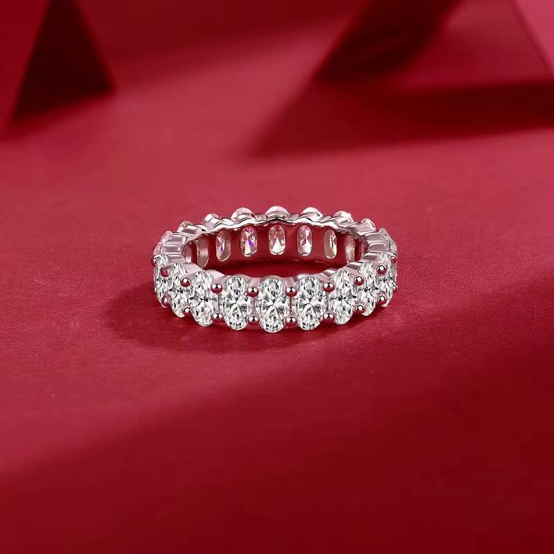High end jewelry factory wholesale personalized S925 silver inlaid moissanite ring luxury ring engagement and wedding gift