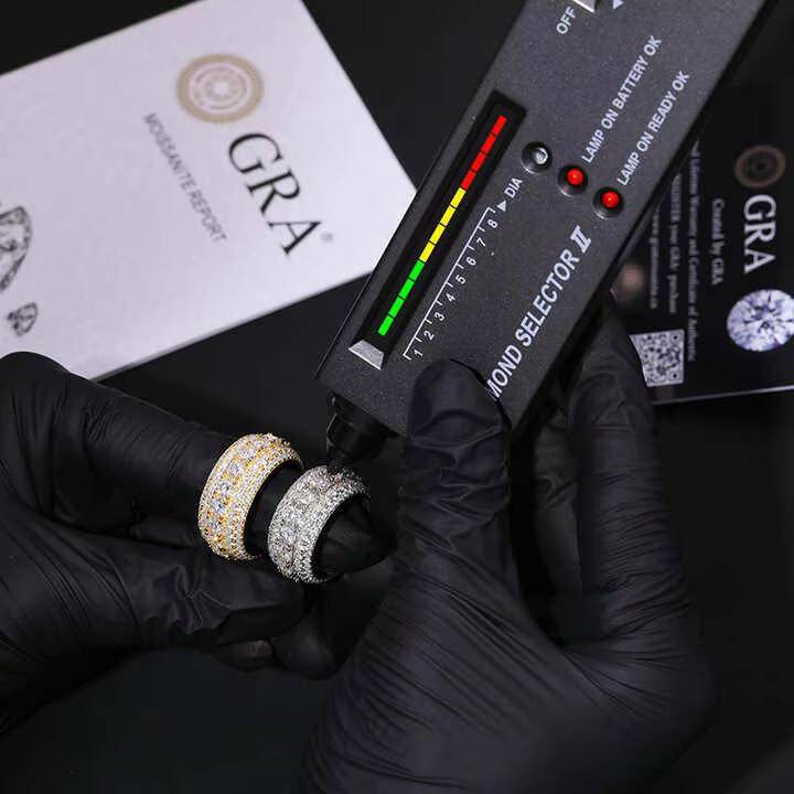 Circular Brilliance Gra Luxury Full Hip Hop 925 Silver Gold Plated Finger Unique Vvs Super White Tennis 18K Gold Moissanite Ring