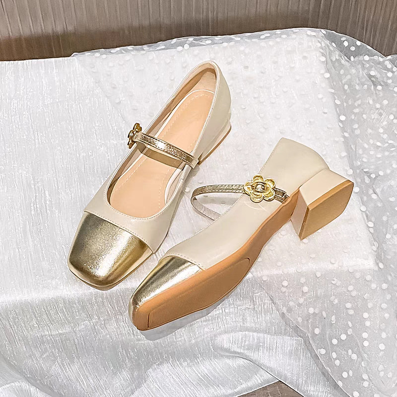 Chunky Heel Elegant Shallow Mouth Versatile Single for Women 2025 New Summer Genuine Soft Leather French Mary Jane Small Size Women's Shoes ddmyt