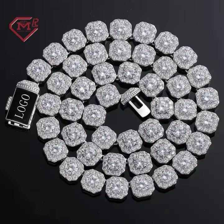 Hip Hop Tennis Chain Necklace Bracelet 10mm 925 Sterling Silver Vvs Iced Out Moissanite Tennis Chain