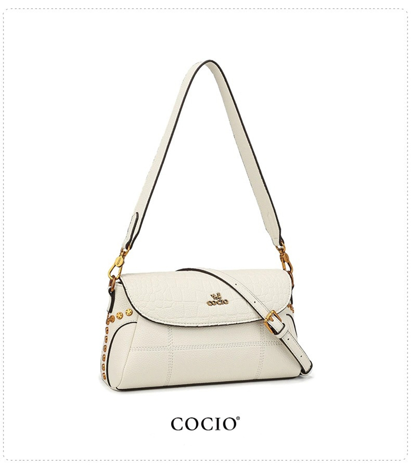 COCIO designer bag New minimalist and versatile high-quality baguette bag casual leather armpit bag womens handbag
