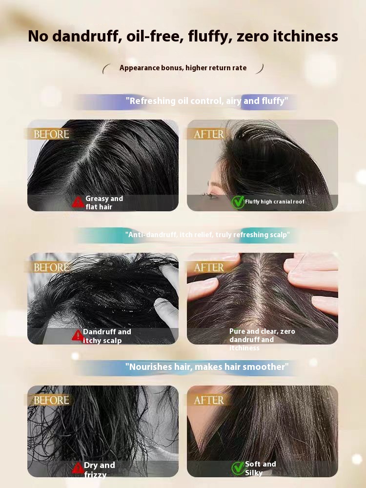 Oil Control Fluffy Shampoo Anti-Dandruff Anti-Itch Degreasing Smooth Silky Refreshing Moisturizing Shampoo Conditioner Shampoo
