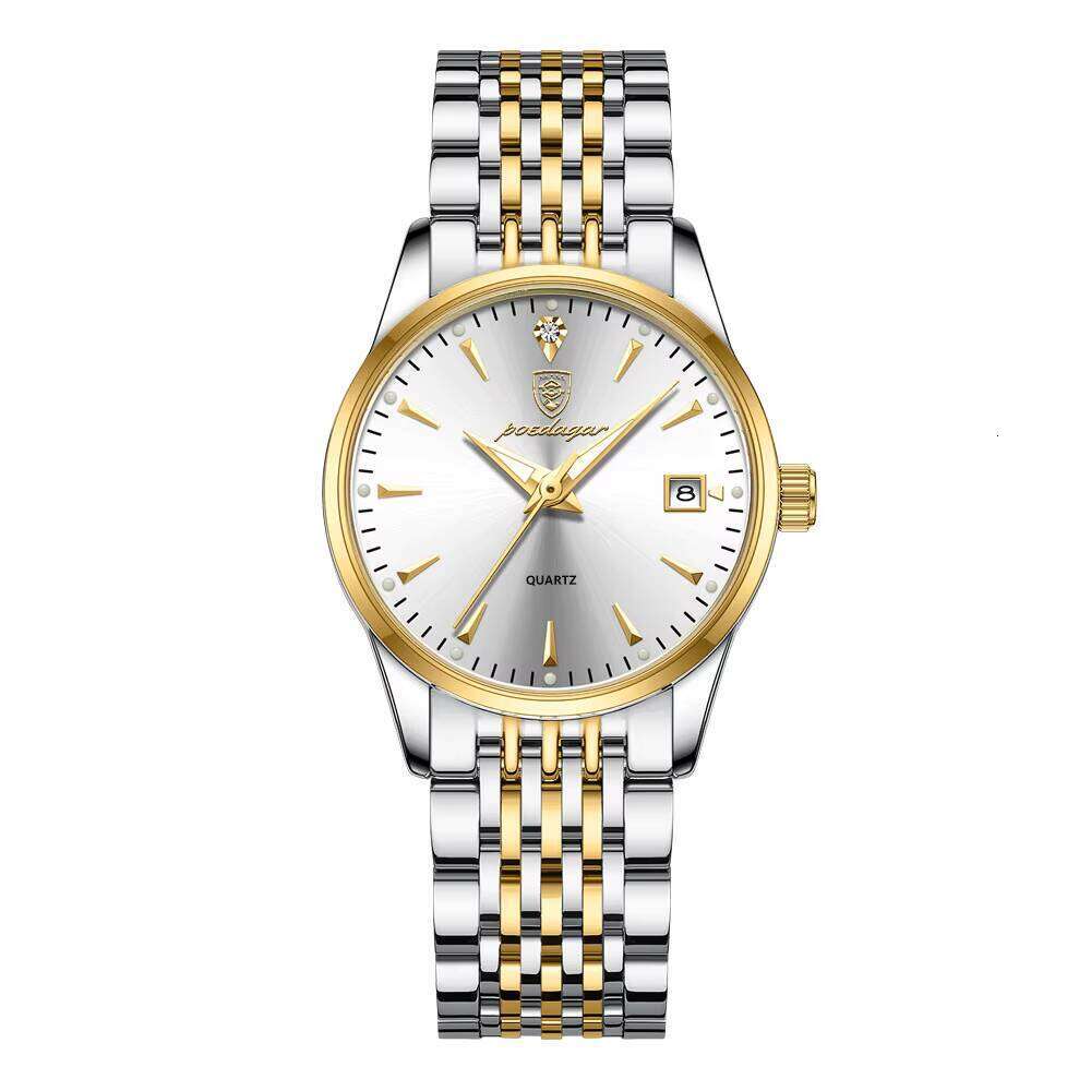 DHwatches POEDAGAR Fashion Calendar Stainless Wristwatch Elegant Women's Watches Simple for Lady Waterproof Luminous Hands Girls Gift